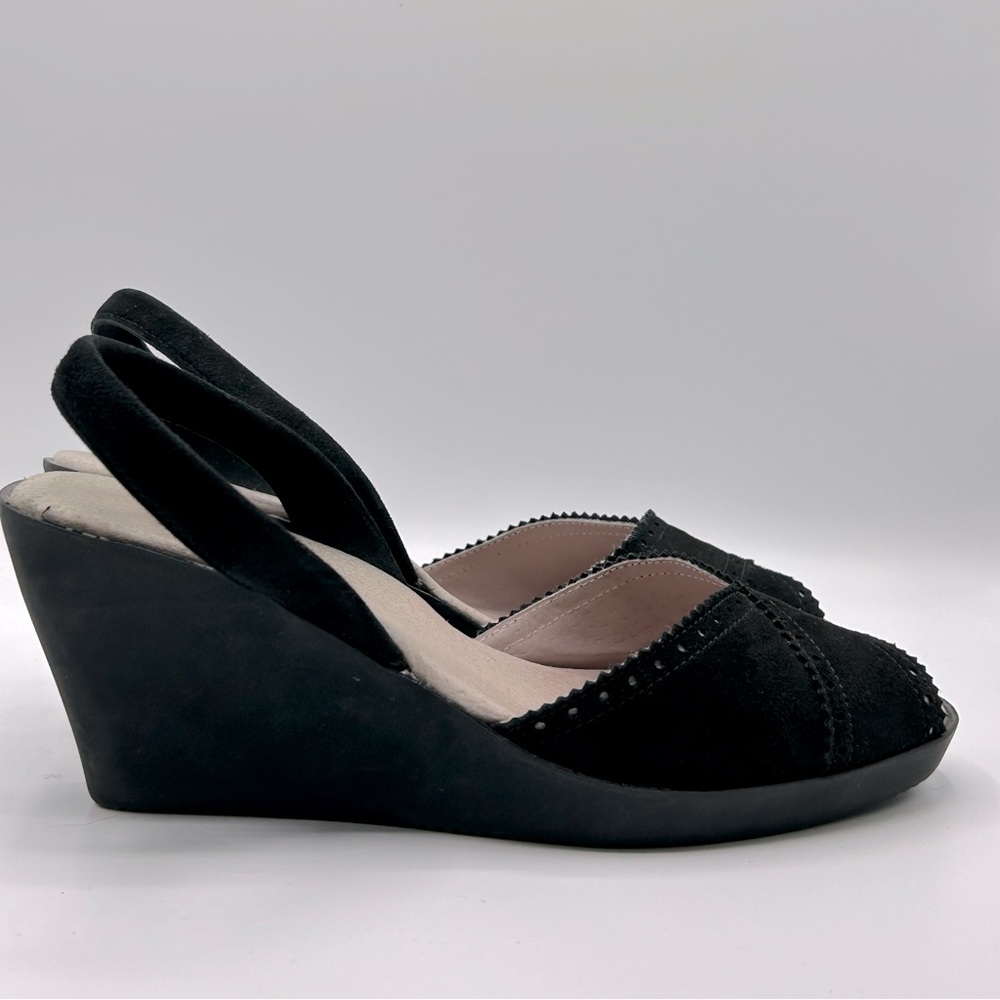 Ria Menorca Black Suede Platforms Sandals Size 8